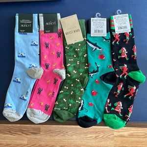 Unisex Fun Sock Pack: J. Crew/Sock Club/Sock It To Me NEW With Tags - 5 Pair